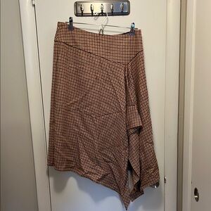 Plaid Asymmetrical Skirt